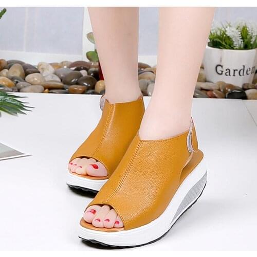 Women sandals 2021 new fashion convenient shoes woman fish mouth platform ladies sandals hook&loop personality women shoes