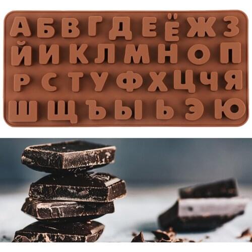 Silicone Chocolate Molds Baking Tools Russian Letters Shapes For Chocolate Candy Ice Pudding Jelly Fudge Resin DIY Handmade