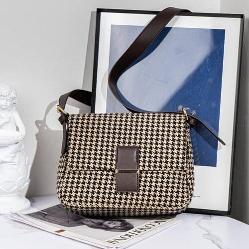 Stylish Casual Autumn Vintage Faux Wool Shoulder Bags Women Handbag Female Bolsas PU Leather Bag Winter Office