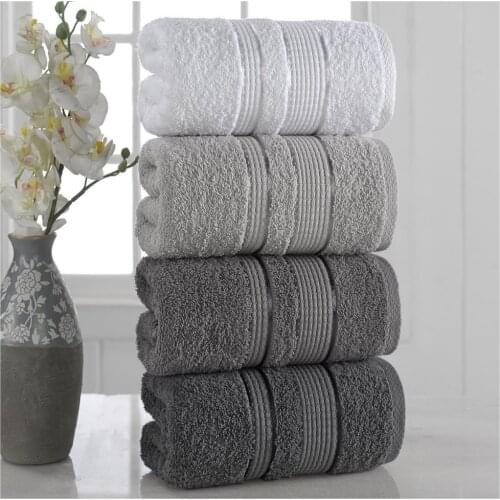 Turkish Pure %100 Cotton Super Absorbent Face Towel Set 4 Pıeces 50x85cm Soft 2021 East West Home Textile