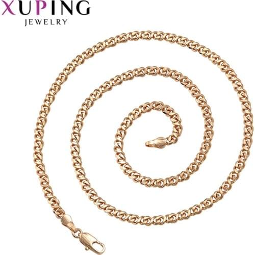Xuping Fashion New Arrival Design Big Long Gold Color Plated No Stone Necklace Women Jewelry Gift S193,1-45535
