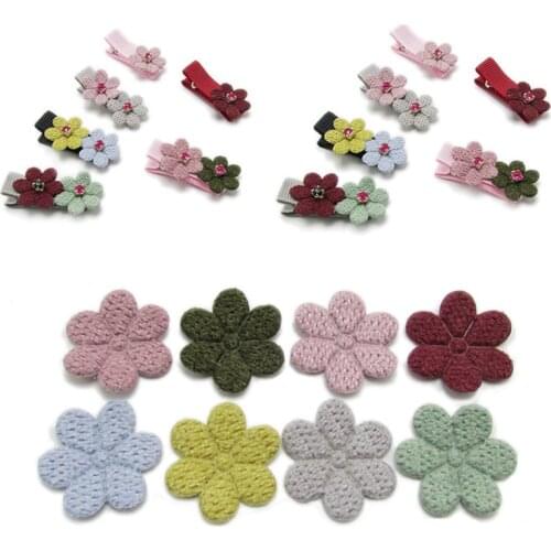 50-200Pcs Wool-Thread Material Color Flowers Embellishments Appliques DIY Craft Supplies Basteln Hair Pin Accessories Ornaments
