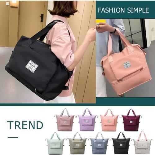 Women Shoulder Bags Waterproof Oxford Cloth Handbag Foldable Large Capacity Training Travel Gym Bag Outdoor Camping Hiking Bag