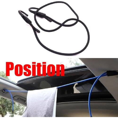 1Pc Black Car Rope Hanging String Rope Elasticity Luggage Fixed Travel Boot Multi-function for Clothes Car Indoor Clothesline