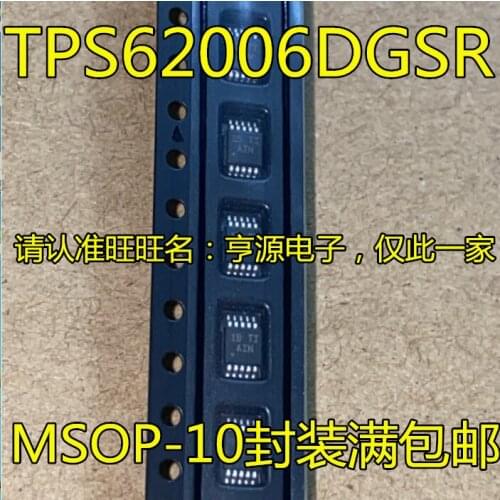 10Pcs TPS62006 TPS62006DGSR 62006 Silkscreen AIN MSOP10 Switching regulator chip in stock 100% new and original