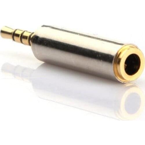 2.5mm Male to 3.5mm Female Stereo Full Metal Earphone Audio Headphone Adapter Connector Converter for iPhone Mobile Phone