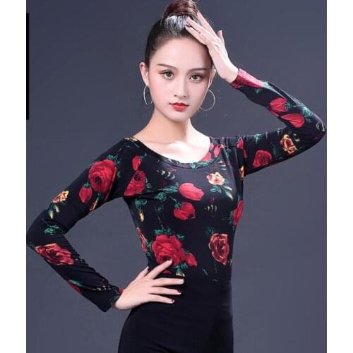 2019 new Sexy Dance Clothes Women Latin Salsa Rumba Chacha Dance jacket Performance Practice Costume YR1109