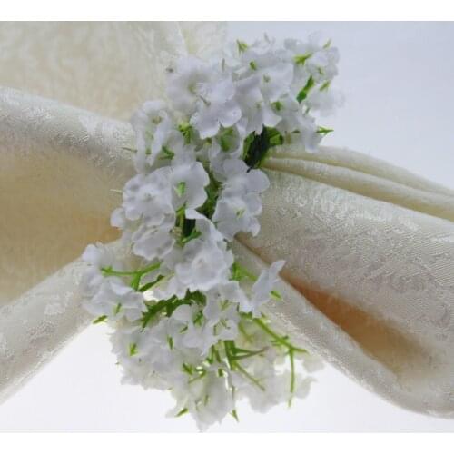 Free shipping artificial flower napkin ring , silk flower napkin holder