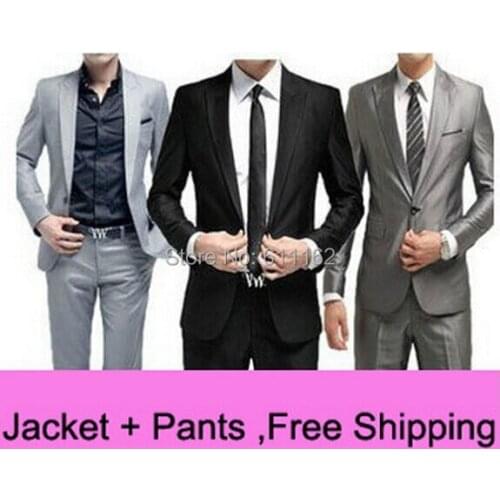 Free Shipping Slim Custom Fit Tuxedo Bridegroon Men Business Dress Blazer Suits,Fashion Suit Blazer,XS-3XL 5 Colors Jacket+Pants