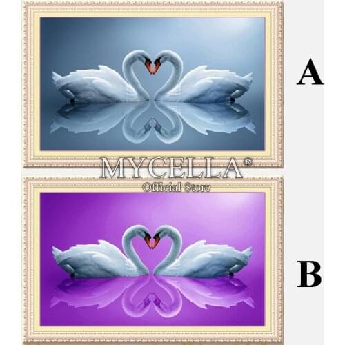 Swan Kiss,Full Round,Diamond Embroidery,Animal,5D,Diamond Painting,Cross Stitch,Diamond Mosaic,Needlework,Crafts,Christmas,Gift