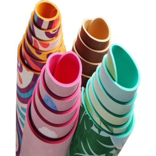 Natural Rubber And Suede TPE Double Layer Yoga Mat Non-slip Home Gym Slimming Stretch Exercise Pilates Fitness Dance Pad Picnic