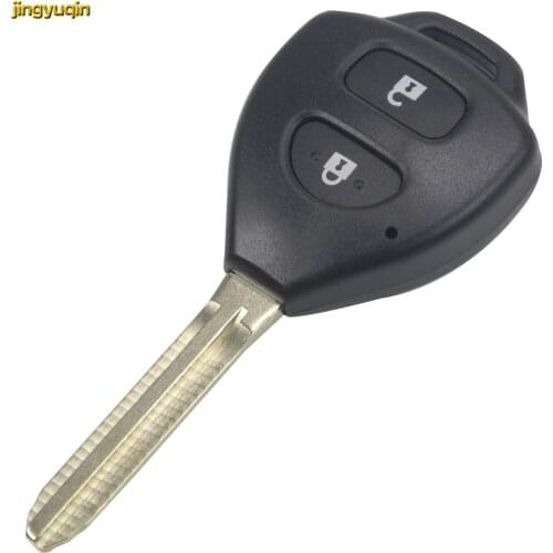 Jingyuqin 2 Buttons Uncut Replacement Car Key Shell for Toyota Corolla RAV4 Toy43 Blade Key Shell Car-styling