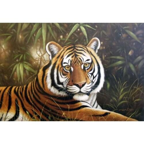 Cat Lion Tiger Cheetah Africa Animal Art Oil Painting