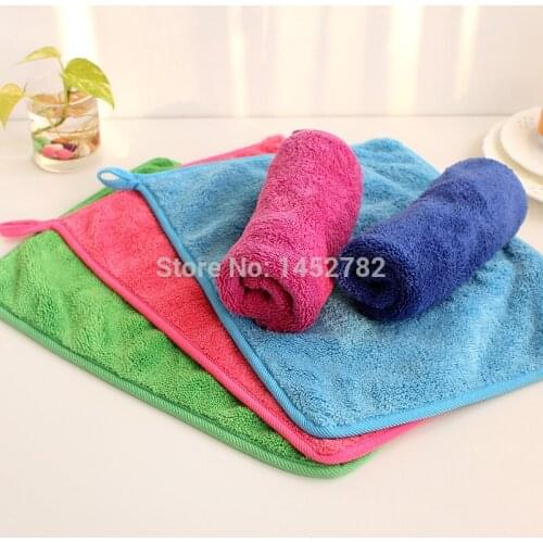 1pc Microfiber Kitchen Towel Microfiber Cleaning Cloth Washing Dish Cloth Car Bamboo Thicker Cleaning Towel