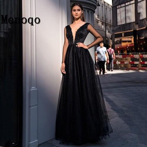 Fashion Long Evening Dresses V Neck High Split Tulle Sleeveless Evening Gown A-Line Prom Vestido De Formal Party Dresses