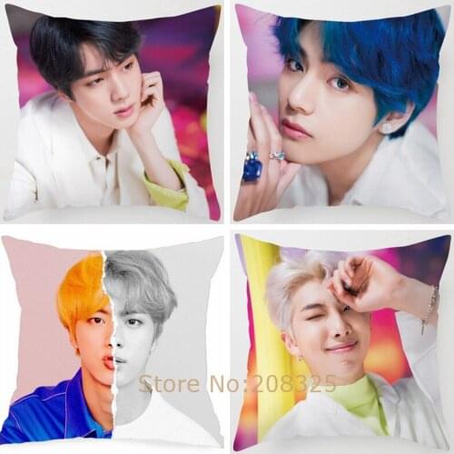 ZENGIA Kpop BANGTAN Cushion Cover GOT7 JB Jr Velvet Throw Pillows Cover For Sofa Living Room Home Decorative Pillowcase 45x45cm