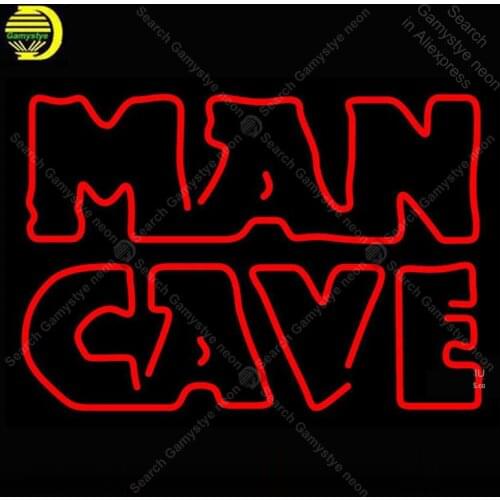 NEON SIGN For Red Man Cave NEON Bulbs Signs Lamp Real GLASS Tube Decor Room Wall Club Room Handcraft Advertise Beer Bar neon