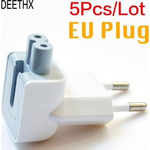 New 5PCS/Lot EU Plug Charger Converter Adapter for Apple MacBook,For iPad AC Adapters portable for Europe Travel for iPhone
