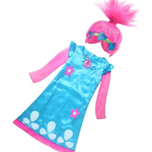 New Baby Wig dress Summer Costumes For Girls Halloween Christmas Wedding dresses clothes Children Vaiana Party vestidos