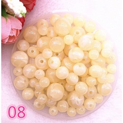 New 8 10 12 14mm Colour Round Acrylic Beads Spacer Loose Beads for Jewelry Making DIY Handmade Bracelet #08