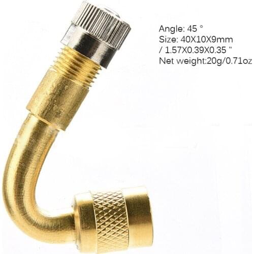 New Car Motorcycle Metal Tire Valve 45 Degree Adapter Tire Inflatable Tube For Motorcycle Automobile Electric Vehicle Leak-Proof
