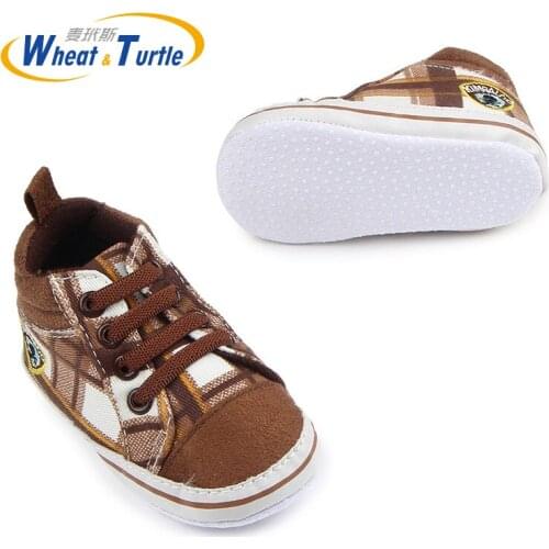 Baby Boy Girl Plaid Shoes Lace Up First Walkers Baby Shoes Sneakers Infant Soft Bottom Prewalker Baby Booties Toddler Newborn