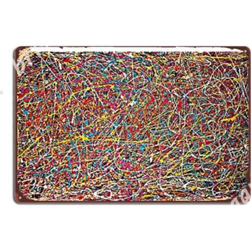 Original Abstract Jackson Pollock Painting Style Metal Signs Home Vintage Club Party Wall Plaque Tin sign Posters