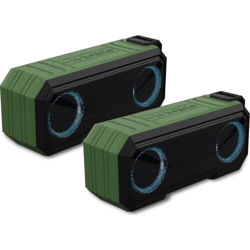 Sound Town Pair of X8 Portable Bluetooth Speakers with IPX7 Water and Dust Proof, Stereo Sound,for Home and Outdoor, Green