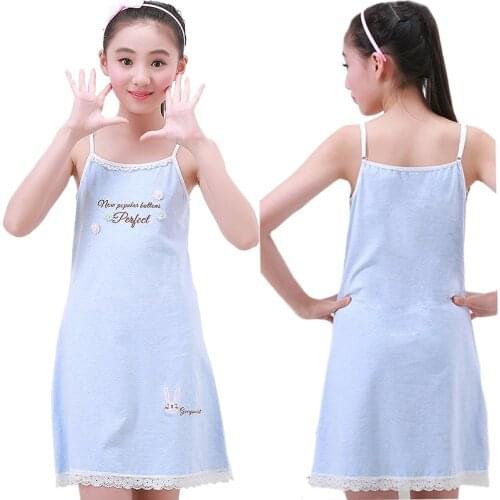 Pajamas for Girls Children Clothes Nightgown Teenage Girl Clothing Night Dress Fashion Bead Embroidery Sleepping Sling Dress New