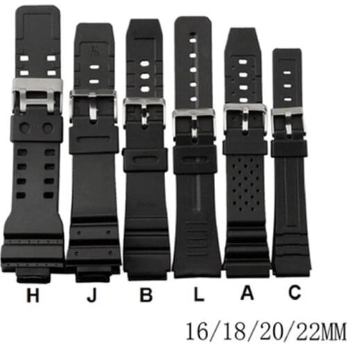 For casio Watches Watchband Silicone Rubber Bands EF Replace Electronic Wristwatch Band Sports Watch Straps 16mm 18mm 20mm 22mm