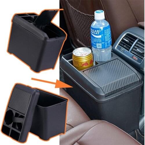 GO-AHEAD Trash can car Car Storage Box Trash Can Box Multi-Function Organizer Box Cup Holder Passenger Storage Boxes