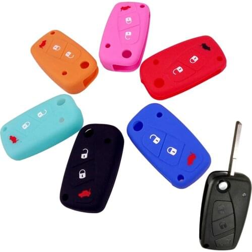 3 Button Silicone Remote Key Cover Fob Case Fit For Fiat Panda Idea Stilo Punto Ducato Bravo 500 Doblo Grande Minibus Protector