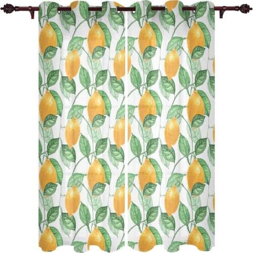 Modern Curtains Summer Lemon Watercolor Baby Room Bedroom Creative Window Curtains Kitchen Living Room Terrace Valance Curtains