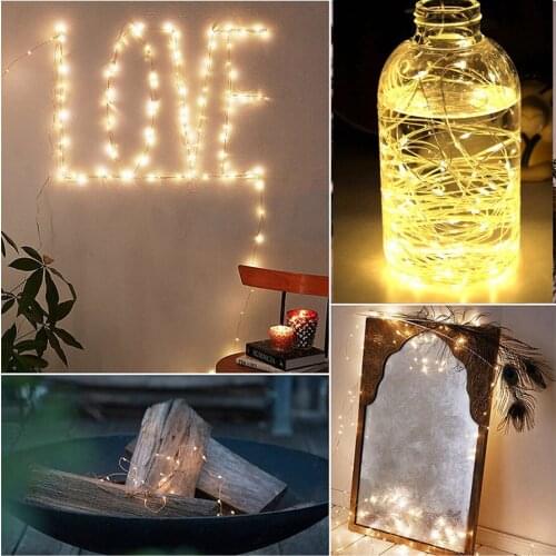LED Fairy String Lights Battery Operated LED Copper Wire String Lights Outdoor Waterproof Bottle Light For Bedroom Decor