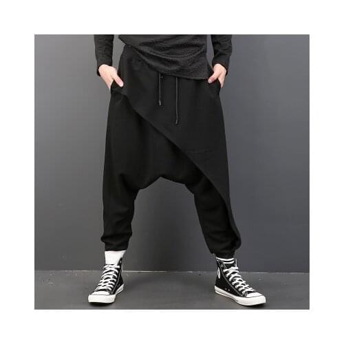 Spring new fashion casual pants young men hanging Harem pants loose-fitting large-size low-grade saggy little leggings