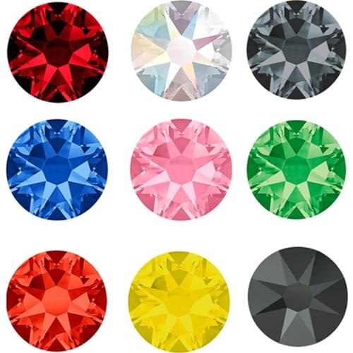 YANRUO 2088HF All Sizes Hot Fix Crystals Glass Top Diamond Rhinestones Iron On Strass Applique For Clothes