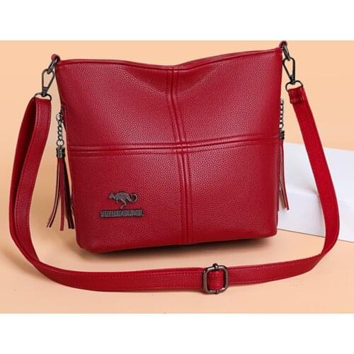 High Quality Women Handbags Luxury PU Leather Ladies Shoulder Bags Fashion Tassel Female Crossbody Bag Designer Messenger Totes