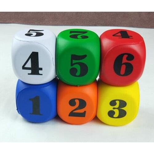 1pcs Foam Dot Dice Best Promotion random color Acrylic Round Corner Dice 6 sided Die Portable Table Games Dice 6cm