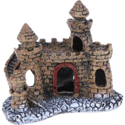 1PC Resin Cartoon Castle Aquariums Decorations Castle Tower Ornaments Fish Tank Aquarium Decoration Tower Accessories
