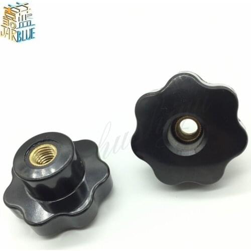2PCS M5/M6/M8/M10/M12 Female Thread Star Knob Handles 7 Star Shaped Through Hole Clamping Nuts Knobs