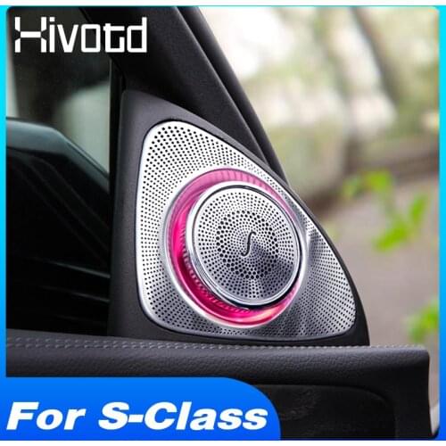 3D Rotating Tweeter Speaker LED Treble Audio Horn Car Refit Accessories Ambient Light For Mercedes Benz S Class W222 2014-2020