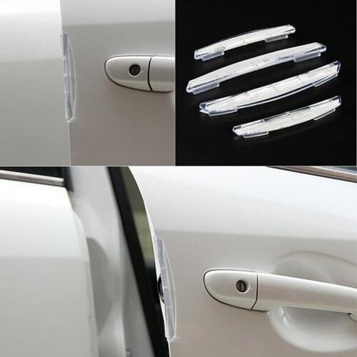 4Pcs Universal Car Door Edge-Scratch Anti-collision Protector Guard Strip Black Transparent Anti-collision Protector