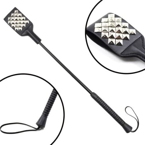 53cm Leather Rivets Fetish Bondage slut Sexy Whip Flogger Bdsm Sex Toys For Couples Spanking Paddle Sexy Policy Knout Adult Game