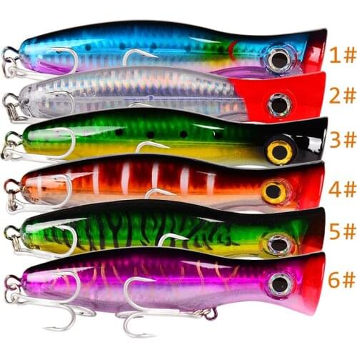 6pcs Artificial Bait Kit 12.5cm 42.5g Big Popper Fishing lure Crankbait Iscas Artificial Wobblers ABS Hard Bait Pesca Bass Pike