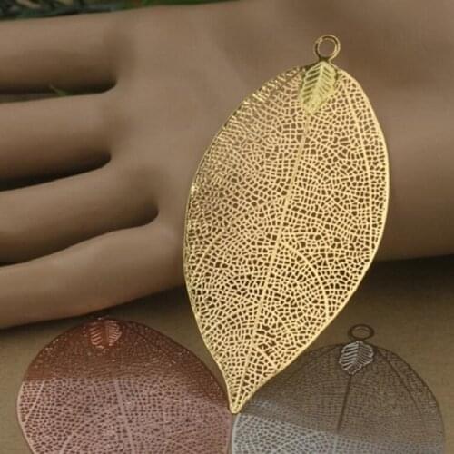 75*35mm beads for Jewelry DIY bracelet necklace earring Brooches Pendants Rings Scrapbook rivet hair Accessories big leaf new wh