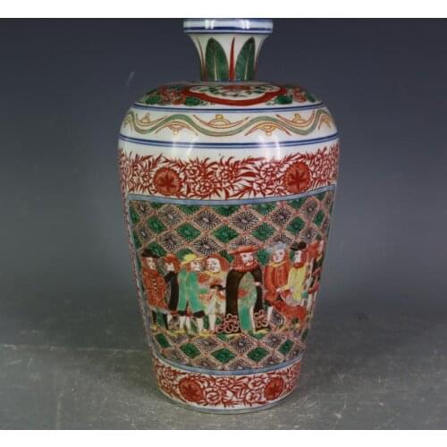 Antique Old Chinese porcelain vase,Colorful Character bottle,with mark,home Decoration,collection & adornment,Free shipping