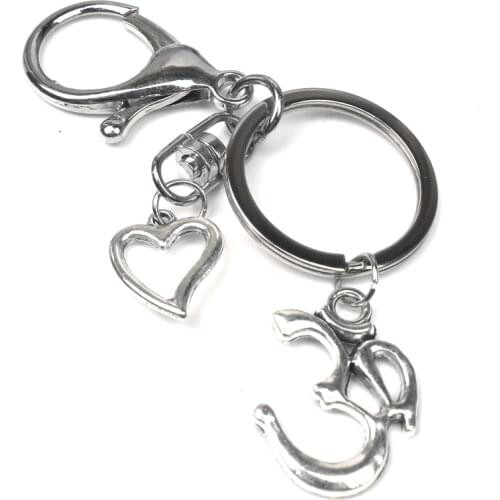 @Fashion Keychain Yoga OM Pendants Keyrings DIY Men Women Jewelry Car Backpack Key Chain Ring Holder Souvenir For Birthday Gift