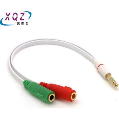 Audio Stereo Plug 3.5mm 1 Male to 2 Female Adapter 3.5mm to microphone+earphone Cable Spliter Connector microphone and headphone