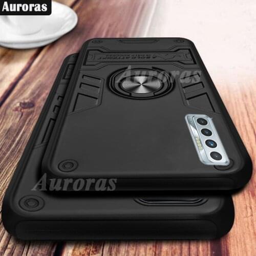 Auroras For Tecno Camon 17P Cover Shockproof Rhinoceros Armor Case With Ring Magnetism Holder Cover For TECNO Camon 17 P Case