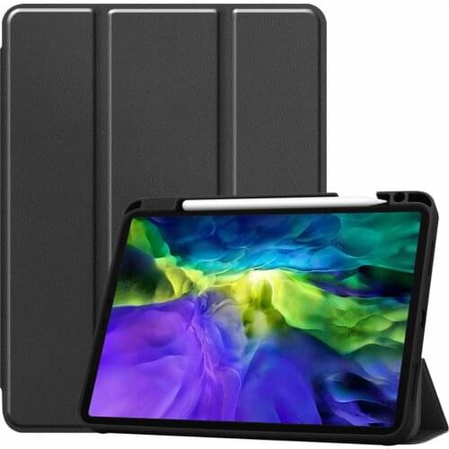 For iPad Pro 12.9" Case 2020 & 2018 with Pencil Holder Magnetic Case Cove for iPad iPad 2nd 11”2020 Case with Pencil Holder